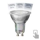 GU10 LED Leuchtmittel, PAR16, weiß (4300 K), 6,3 W, 380lm, 70°, 3-Stufen-Dimmer
