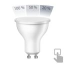 GU10 LED Leuchtmittel, PAR16, weiß (3900 K), 6,1 W, 609lm, 102°, 3-Stufen-Dimmer, matt