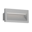 LED Wandeinbauleuchte NOLA, Downlight für außen, IP54, grau matt, 140 x 70mm, warmweiß