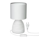 Tischlampe CALA, Schalter, Keramik, Stoff, weiß, 1x E14 max. 40W