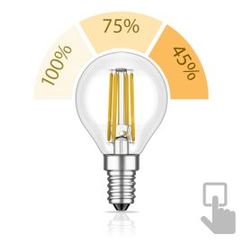 E14 LED Leuchtmittel, G45, warmweiß (2700 K), 4,5 W, 542lm, 3-Stufen-Dimmer