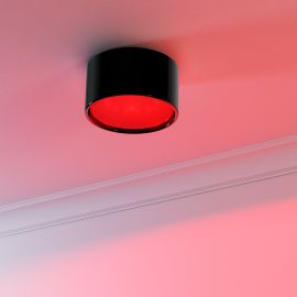 GX53 Porzellan Aufbauleuchte KLU rund 91mm Ø + smarte LED-Lampe Alexa, dimmbar, Farbtemperatur steuerbar (Farbe, Leuchtmittel wählbar)