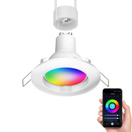 LED Decken-Einbaustrahler CIRC weiß inkl. Smart Home RGBW GU10 LED Lampe, 5,41W, 473lm
