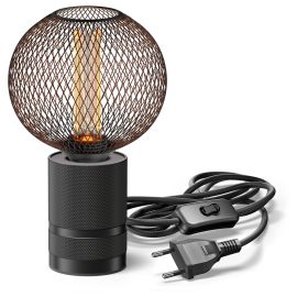 Tischlampe LITO, Schalter, schwarz, inkl. E27 LED, G120, extra warmweiß, 4W, 220lm