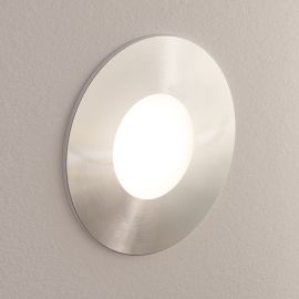 LED Treppenlicht / Wandeinbauleuchte FEX für innen und außen, rund, edelstahl, 85mm Ø (Farbe, Lichtfarbe wählbar)