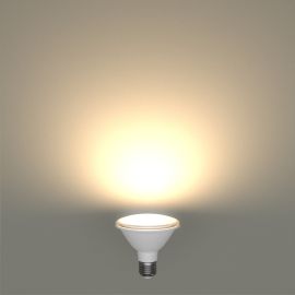 E27 LED Leuchtmittel, PAR30 kurzer Hals, warmweiß (2700 K), 12,9 W, 994lm, 42°, Reflektorspiegel (silber)