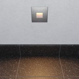 LED Treppenlicht / Wandeinbauleuchte FOW für innen und außen, Downlight, eckig, 85 x 85mm (Farbe, Lichtfarbe wählbar)