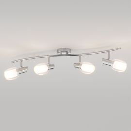 Deckenleuchte ELERA, vierflammig für LED E14 Lampe, chrom matt (Leuchtmittel wählbar)