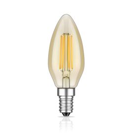 E14 LED Leuchtmittel, Kerze, extra warmweiß (2500 K), 4,1 W, 458lm, goldfarben