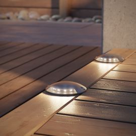 LED Boden-Aufbau-Leuchte Bunda 1-Beam, mit Dämmerungssensor, befahrbar (Farbe, Set, Lichtfarbe wählbar)