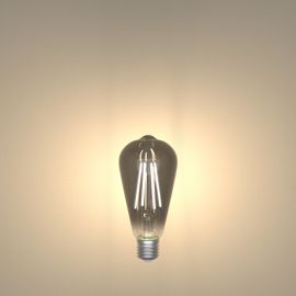 E27 LED Leuchtmittel, ST64, extra warmweiß (1800 K), 7,6 W, 240lm, Rauchglas