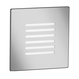 LED Treppenlicht / Wandeinbauleuchte FEX für innen und außen, Gitter, eckig, 85 x 85mm (Lichtfarbe wählbar)