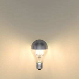 E27 LED Leuchtmittel, A60, 6 W, Kopfspiegel (silber) (Lichtfarbe wählbar)