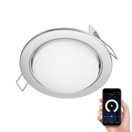 Einbaustrahler Zobe flach rund + smarte LED-Lampe Alexa, dimmbar, Farbtemperatur steuerbar, 107mm Ø Loch 90mm Ø (Farbe, Leuchtmittel wählbar)