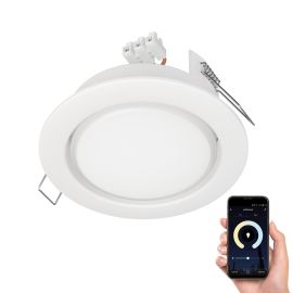 LED Einbaustrahler Zobe II flach weiß matt rund + smarte LED-Lampe Alexa 4,716W 531lm Farbtemperatur steuerbar - 107mmØ Loch 90mmØ