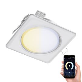 Deckeneinbauleuchte ZOBE II, weiß matt, eckig, 11 x 11cm + LED-Lampe 531lm Smart Home, WLAN, Alexa