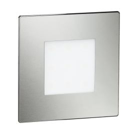 LED Treppenlicht / Wandeinbauleuchte FEX für innen und außen, eckig, edelstahl, 85 x 85mm, warmweiß