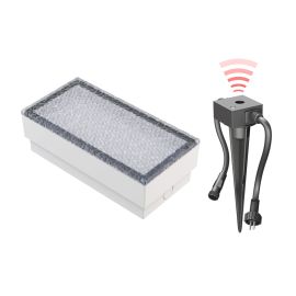 LED Pflaster-Stein Gorgon Boden-Einbauleuchte mit Dämmerungssensor für außen, 20x10cm (Lichtfarbe, Set wählbar)