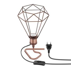 Tischlampe RETRA, Schalter, E27 Fassung, Käfig-Schirm (Farbe, Leuchtmittel wählbar)