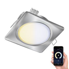 Deckeneinbauleuchte ZOBE II, eckig, 11 x 11cm + LED-Lampe 531lm Smart Home, WLAN, Alexa (Farbe wählbar)
