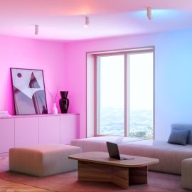 Deckenleuchte DAISI, weiß matt + Smart Home RGBW GU10 LED Lampe 473lm