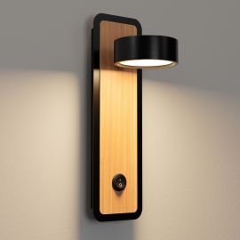 Wand-Leuchte RUTI Schalter GX53-Fassung schwarz Holz (Leuchtmittel wählbar)