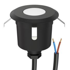 LED Bodeneinbauleuchte AGENA für außen, IP65, schwarz, rund, 60mm Ø, kaltweiß