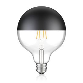 E27 LED Leuchtmittel, G125, warmweiß (2700 K), 6,7 W, 660lm, Kopfspiegel (schwarz)
