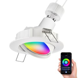 LED Decken-Einbaustrahler CIRC schwenkbar weiß inkl. Smart Home RGBW GU10 LED Lampe, 5,41W, 473lm
