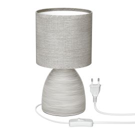 Tischlampe CALA, Keramik, Stoffschirm (Stecker, Schalter) (Leuchtmittel, Farbe wählbar)