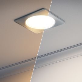 Deckeneinbauleuchte ZOBE II, eckig, 11 x 11cm + LED-Lampe 531lm Smart Home, WLAN, Alexa (Farbe wählbar)