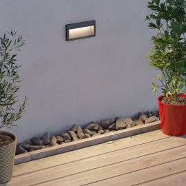 LED Wandeinbauleuchte NOLA, Downlight für außen, IP54, 140 x 70mm (Farbe, Lichtfarbe wählbar)