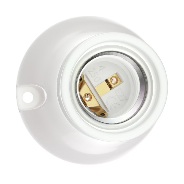 E27 Porzellan-Lampenfassung Mit Schalter & LED-Vintage-Glühbirne – Schwarz, Dimmbar, 3 Helligkeitsstufen – Für Gemütliches Licht