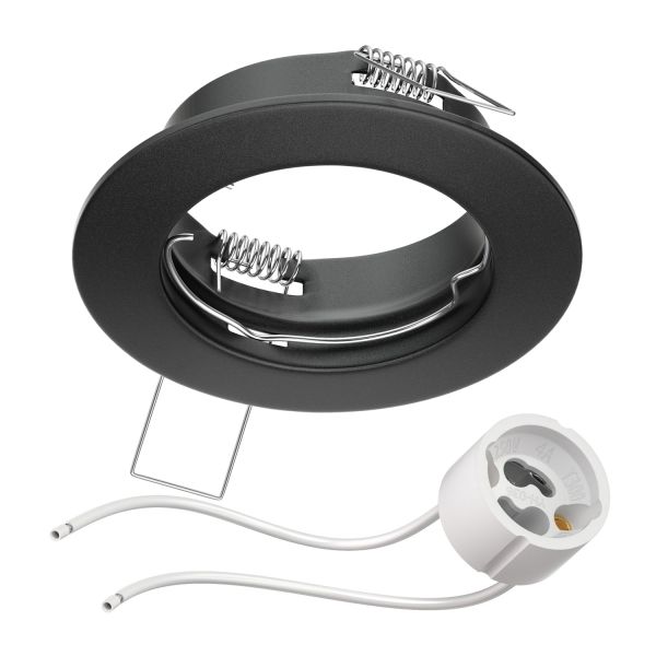 Faretti Da Incasso A Soffitto Ledscom - Cornice Rotonda Cromo Per GU10/MR16, Diametro 81mm
