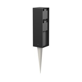 Bild von Garten-Steckdosen-Säule POKU mit Erdspieß für außen, IP44, 2-fach, eckig, 23cm (Mit Kabel, Farbe wählbar)