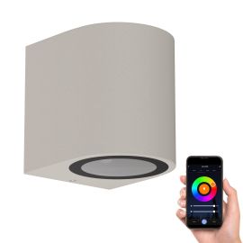 Bild von Wandleuchte ALSE Downlight für außen, Aluminium, rund, inkl. Smart Home RGBW GU10 LED Lampe, 5,41W, 473lm (Farbe wählbar)