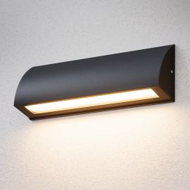 Bild von LED Wandleuchte / Treppenlicht SEGIN für außen, IP54, flach, Downlight, schwarz matt, eckig, 8,9 W, 889lm, warmweiß