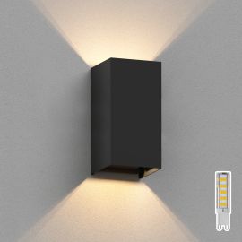 Bild von Wandleuchte CUBEL für außen, rechteckig, schwarz, IP65, Up & Downlight, inkl. LED Lampe, max. 3,5 W, 485lm, warmweiß