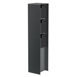 Bild von Garten Steckdosensäule POMI für außen, IP44, 3-fach, Edelstahl, anthrazit, eckig, 33 cm