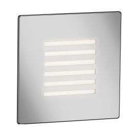 Bild von LED Treppenlicht/Wandeinbauleuchte FEX für innen und außen, Gitter, eckig, edelstahl, 85 x 85mm, warmweiß