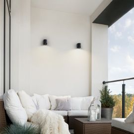 Bild von Wandleuchte ALSE Downlight für außen, Aluminium, rund, inkl. Smart Home RGBW GU10 LED Lampe, 5,41W, 473lm (Farbe wählbar)