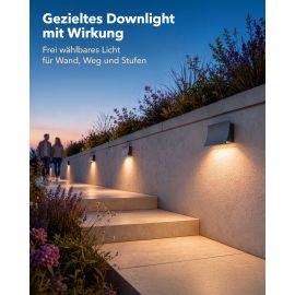 Bild von Außenleuchte SOVA IP44, GU10 max. 15W, Anthrazit Matt, Uplight, Wandleuchte für Garten, Terrasse & Balkon (Leuchtmittel wählbar) (Leuchtmittel wählbar)