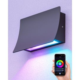 Bild von Smarte Außenleuchte SOVA IP44, GU10 max. 15W, Anthrazit Matt, Uplight, Wandleuchte für Garten, Terrasse & Balkon inkl. 2 GU10 (473 lm, 5,5 W, dimmbar, RGBW, Alexa & WLAN)