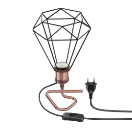 Bild von Tischlampe RETRA, Schalter, E27 Fassung, Käfig-Schirm (Farbe, Leuchtmittel wählbar)
