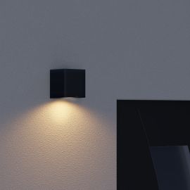 Bild von Wandleuchte ALSE für außen, Aluminium, IP54, einflammig, eckig, GU10 Downlight (Farbe, Leuchtmittel wählbar)